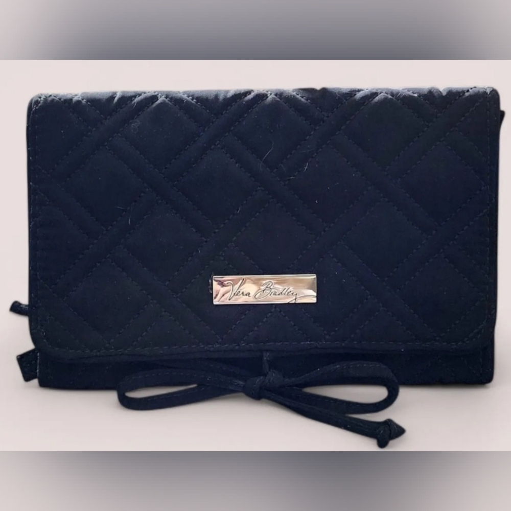 Vera Bradley Navy All Wrapped Up Travel Jewelry Organizer